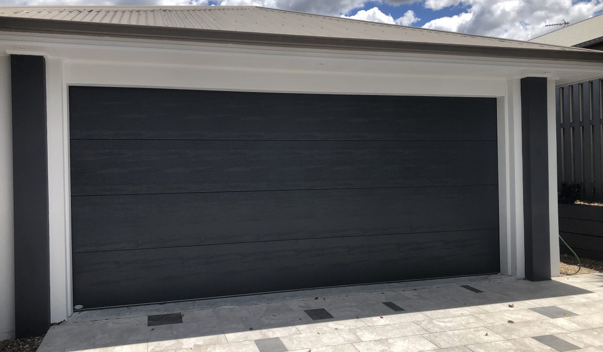 flat panel woodgrain finish no lines garage door gold coast